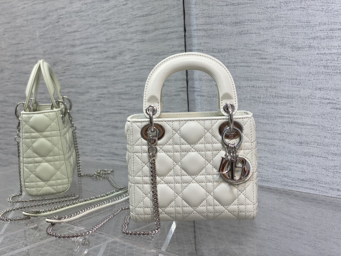 Mini Lady Dior Bag Latte Cannage Lambskin